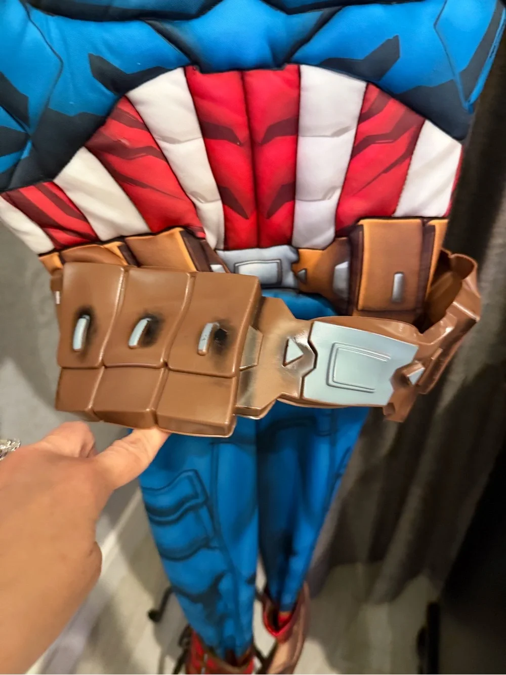 Kids Captain America Costume - Blue & Red Superhero Outfit - new never used - Picture 8 of 11